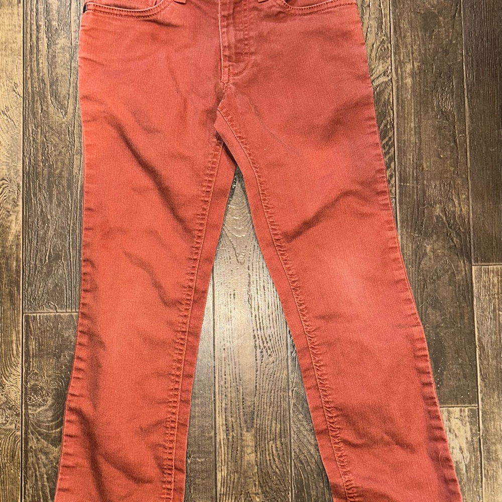 Falls Creek Slim Corduroy Pants in Rust Orange